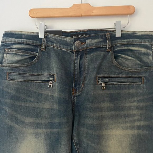 Embellish NYC Jeans NWT 38 Biker Panel - Picture 2 of 11